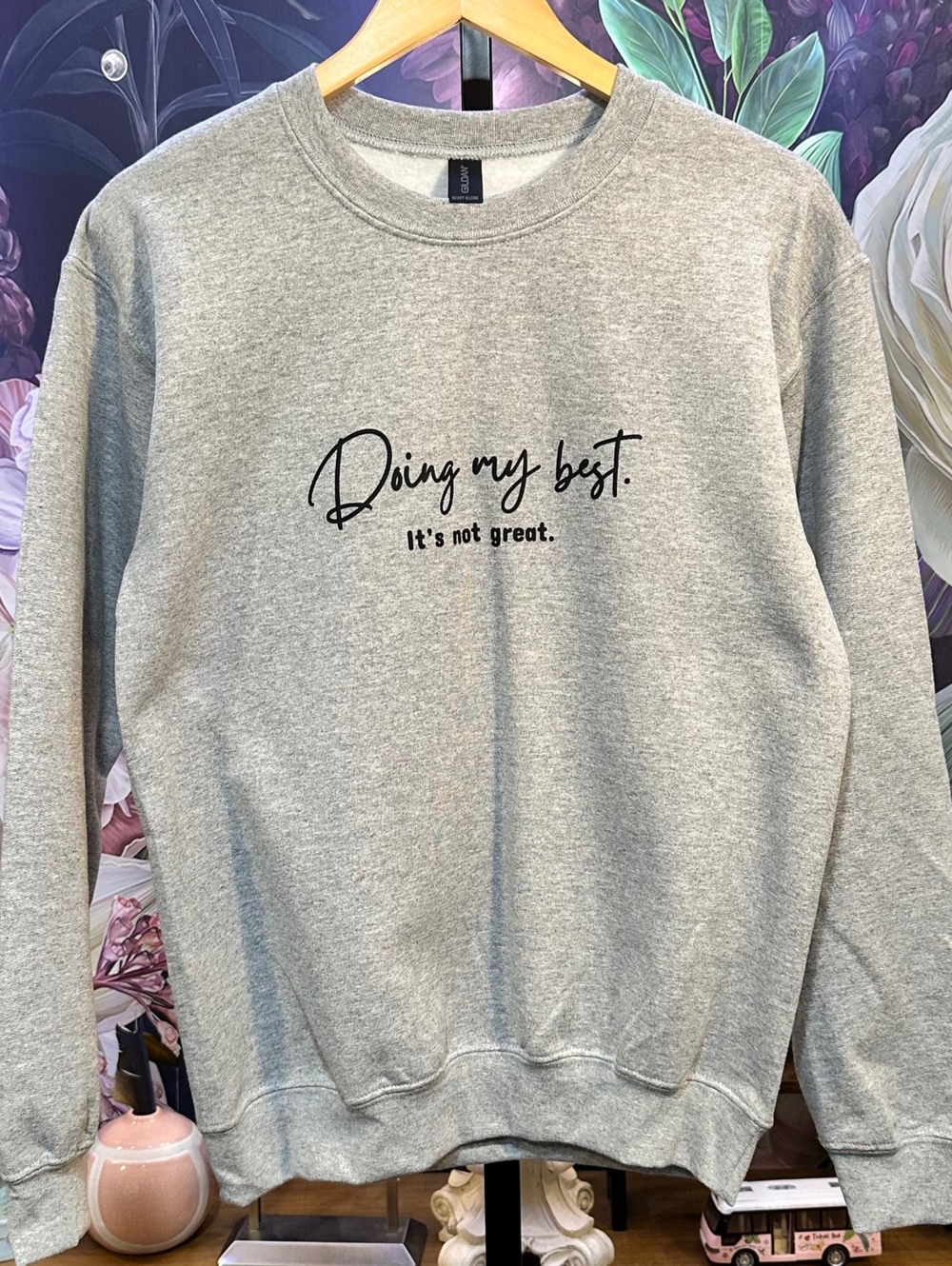 Gildan Heavy Blend S Doing My Best Quote Crewneck Sweatshirt Statement Casual